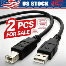 2Pcs NEW USB 2.0 A TO B High Speed Printer Scanner Premium Cable Cord 1.5m picture