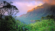 Landscape cliff forest hawaii mountains Custom Gaming Mat Desk picture