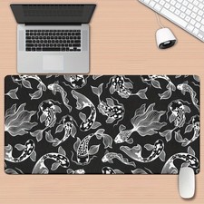 1pc, Black And White Fish Pattern High Definition Printing Desktop Pad, Multi- picture