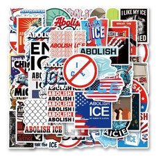 50Pcs Funny Anti Ice Stickers 1.96 inches x inches, 50pcs Abolish  picture