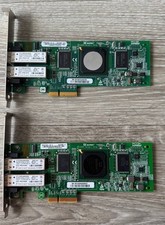 Lot of 2 QLogic QLE2462 PCI-E Dual Port Fibre Channel HBA w/ Finisar SFPs picture