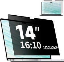 Removable Matte Anti Glare Privacy Screen for 14 Inch 16:10 Laptop, Magnetic picture