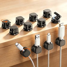Magnetic Cable Clips 12 Pack, 360° Rotatable Self-Adhesive Cord... picture
