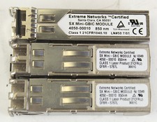 Lot of 3 Extreme Networks 4050-00010 QFBR-5797L 850nm 1G SFP Transceiver Module picture