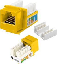 50 Pack Cat6 RJ45 Keystone Jacks  90 Network Connectors - 110 Punch Down 8P8C picture
