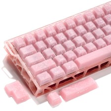 XVX Pink Jelly Forged Carbon 126-Key Cherry Profile Keycap Set Side-Printed picture
