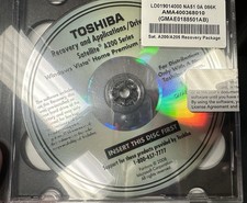 Toshiba Recovery and Applications/Drivers Media Instructions DVD Satellite A200 picture