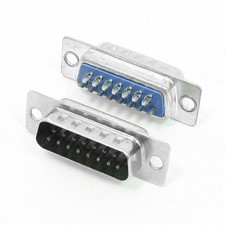 2 Pcs DB-15 15 Pin Dual Line Solder Cup Type Male D-sub Connector picture