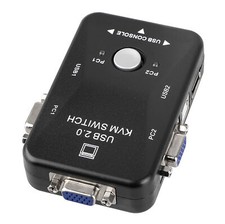 USB VGA KVM Switch 2 Port Computer Keyboard Video Mouse LCD Share Selector Box picture