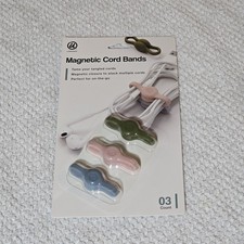 U Brands Magnetic Cord Bands 3 Count Flexible Silicone Cable Organizer picture