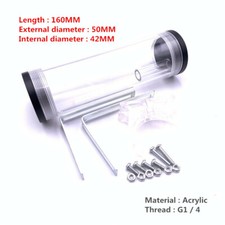 Computer water-cooled acrylic cylindrical water tank 160MM*50MM Front 3 holes picture