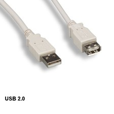 LOT 10pcs Beige 1' USB 2.0 Type A Extension Cable 480Mbps Sync Charge Data picture