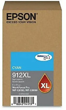 New Genuine Factory Sealed Epson 912XL Cyan Hi Yld Inkjet Cartridge 2025 picture