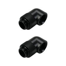 2 Pcse  Angled 90 Degree G1/4 Rotary Fitting Male to Female Black picture