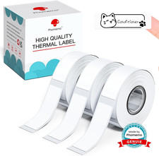 D30 Label Tape Black on White 12 x 40 mm Self Adhesive 3 Rolls picture