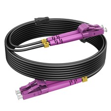 RamboCables OM4 LC to LC 30ft/10m Outdoor Armored Duplex 50/125um LSZH Black picture