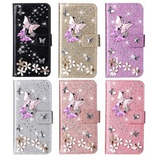 Diamond Butterfly Card Wallet Cover Case For A50 A21S A41 A10 A6 A30 Note 20 picture