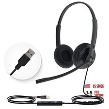 UH34 USB Headset with Mic,Stereo Wired Headphones with Noise Cancelling picture