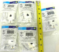 5 -Leviton 40659-W White Decora Wall Telephone Coax Jack F-Connector 4-Conductor picture