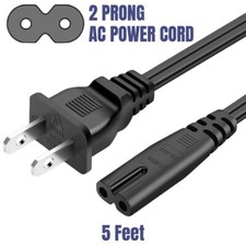 AC Power Cord 2 Prong Cable for PS 5 4 3 2 Slim XBOX PC Laptop PSV Monitor TV picture