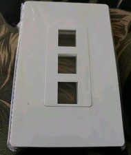 TOPGREENER 3 Port RJ45 Keystone Screwless Wall Plate Cat5 Cat6 Jack 8-PACK picture