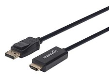 Manhattan 153201 1.8m DP to HDMI Cable 4K@60Hz Male Black picture