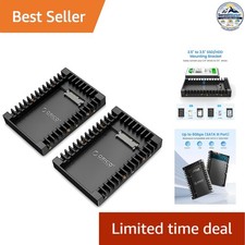2.5 to 3.5 in SATA Drive Adapter 2 Pack 7 / 9.5 / 12.5mm 6Gbps Black picture