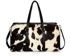 Rustic hair on cowhide leather duffel bag luxury weekend durable travel style picture