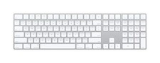OEM Apple Magic Keyboard Full Size w/ Keypad (Lightning Port) - Silver/White -VG picture