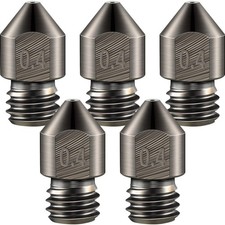 5 Pcs Hardened Steel Nozzle 0.4mm Mk8 Metal 3D Printer Nozzle Extruder Head C... picture