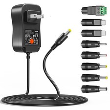 Powseed Universal AC Adapter 12W 24W 36W 48W DC 5V 6V 9V 12V 15V 20V Black picture
