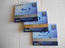 Lot of 3 New Sony Blu-Ray Disc 25GB BDR 1x-2x Speed & Rewritable w/ Storage Case picture