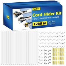 Durable White Cord Hider Kit - 80 pcs of Stylish Wire Management Solutions picture