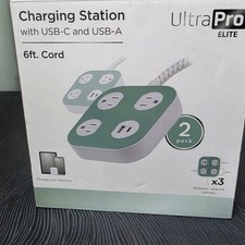 UltraPro Elite Charging Station Unisex 2 Pack Green USB-C USB-A 6ft Cord 84472 picture