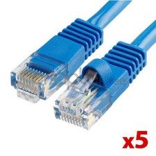 5x 1.5FT Ethernet Internet LAN CAT5e Network Cable for Xbox PC PS 1.5 FT Blue picture