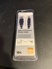 Belkin USB 2.0 Premium Printer Cable 16 Foot New in Package picture