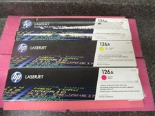 3 Pk Genuine HP 126A Black Magenta Yellow CE310AD CE312A CE313A Toner Cartridges picture