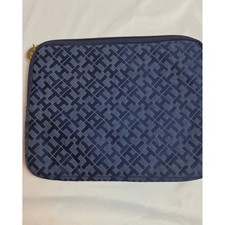 Tommy Hilfiger Navy Blue Monogram iPad Sleeve 11 inch Tablet Case Tech Pouch picture