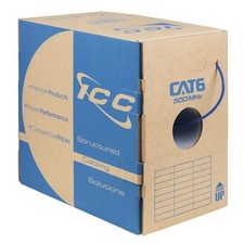 ICC ICCABT6VBL Cat6 CMP Plenum 1000 Ft Solid Copper Bulk Ethernet Cable Blue picture