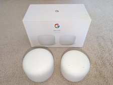Google Nest Wifi Wireless Mesh Router and Point (H2D and H2E, Snow) - Pack of 2 picture