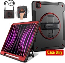 Red Shockproof Case for iPad Pro 12.9 Inch 6th/5th Gen, Lightweight with Stand picture