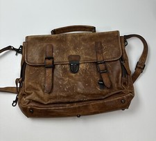#262  FRYE Logan Rugged Worn Leather Briefcase MSRP $528 picture