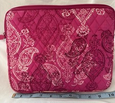 Vera Bradley Tablet Zippered Sleeve approx  10” x 8” x 1/2”.  Stamped Paisley picture