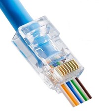 Cat6 Cat6a Pass Through RJ45 End Modular Plug UTP Ethernet Unshielded Connectors picture