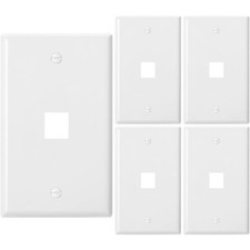 Bates 1 Port Keystone Jack Wall Plate - 5 Pack, Ethernet, Cat6, 1 Gang picture