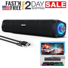USB Barra De Sonido Con Luz LED Para PC Equipo Casa Bocinas Altavoces Parlantes picture