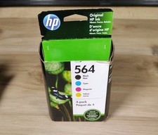 HP 564 Genuine New Ink Cartridge 4-pack Black Cyan Magenta Yellow exp 10/21 ✅ picture