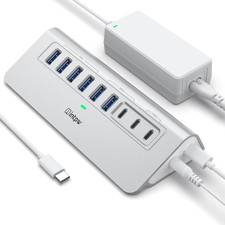 9 Port Powered USB C Hub 10Gbps USB A 3.2 PD Charging 65W Adapter 3.3ft picture