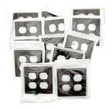 Leviton 80516 Brown 2-Gang Duplex Outlet Plastic Midway Wallplate Cover Lot of 1 picture