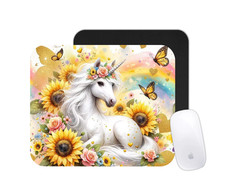 Sunflower Unicorn Mouse Pad – Cute Colorful Desk Mat picture